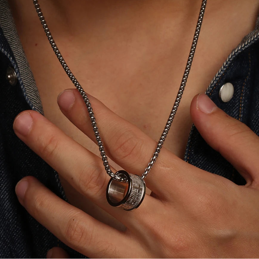 Ring Cross Necklace Men Jewelry