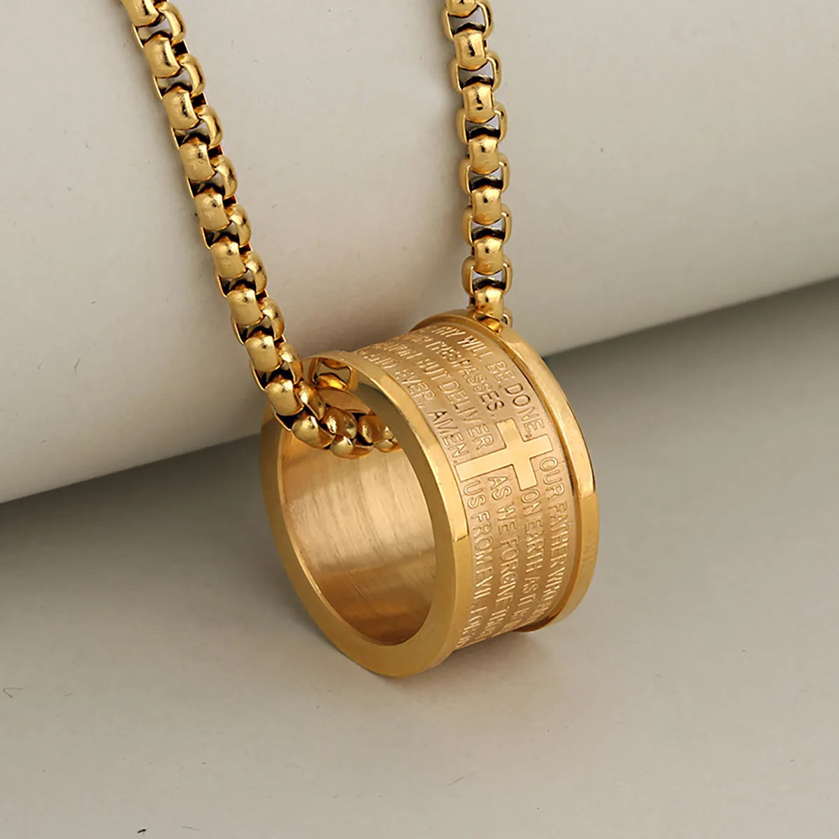 Ring Cross Necklace Men Jewelry