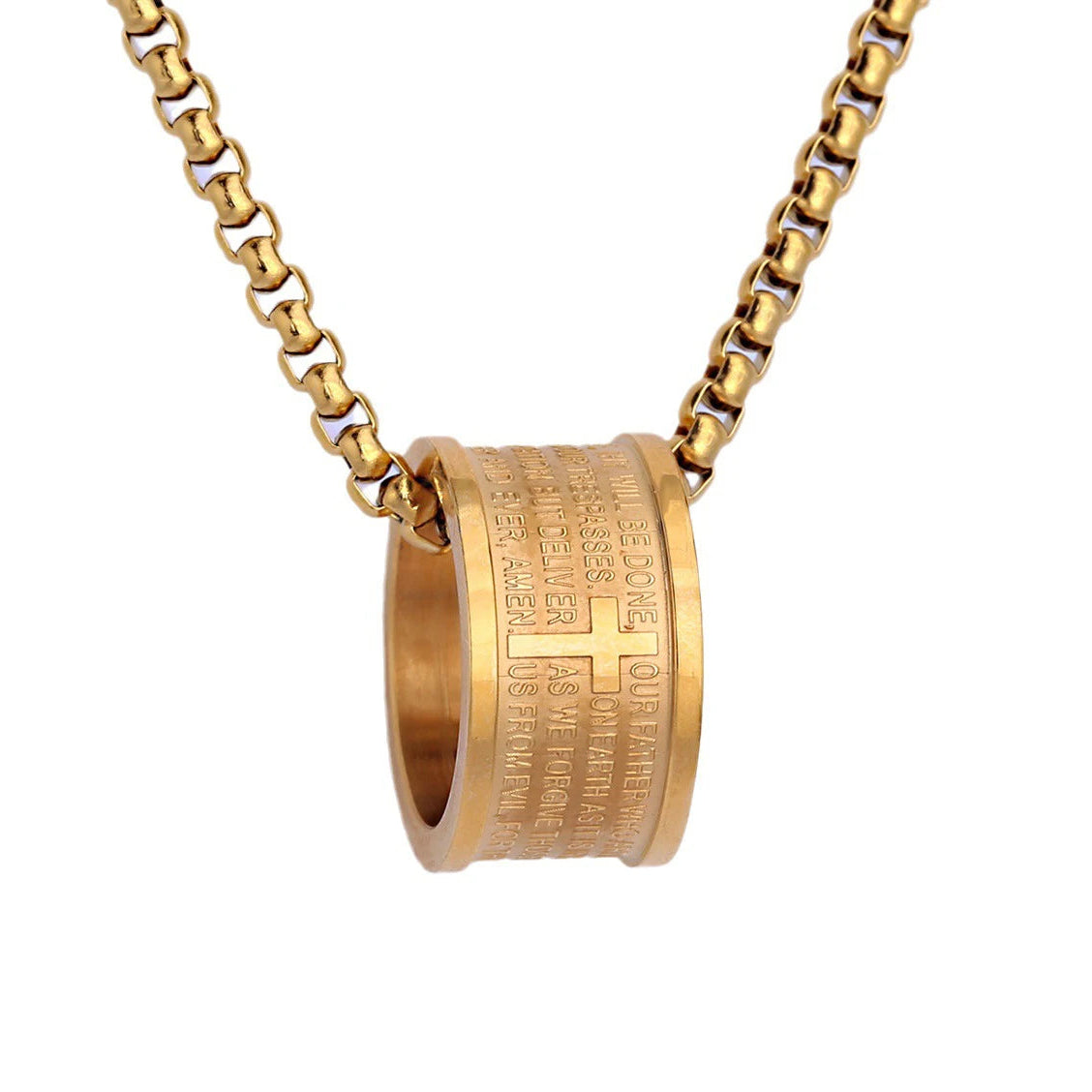Ring Cross Necklace Men Jewelry