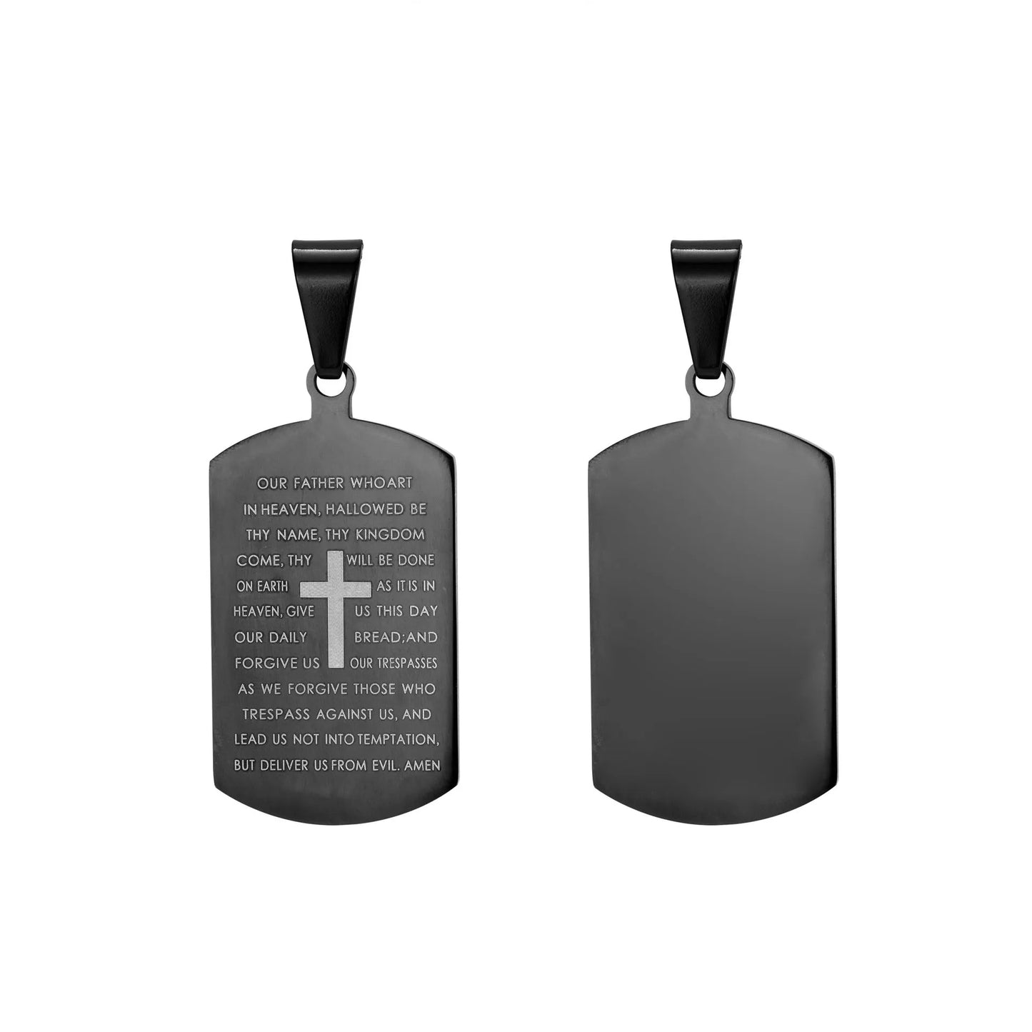 1PC Fashin Simple Stainless Steel Bible Verse Necklace for Men Spiritual Cross Necklace Men Spiritual Jewelry