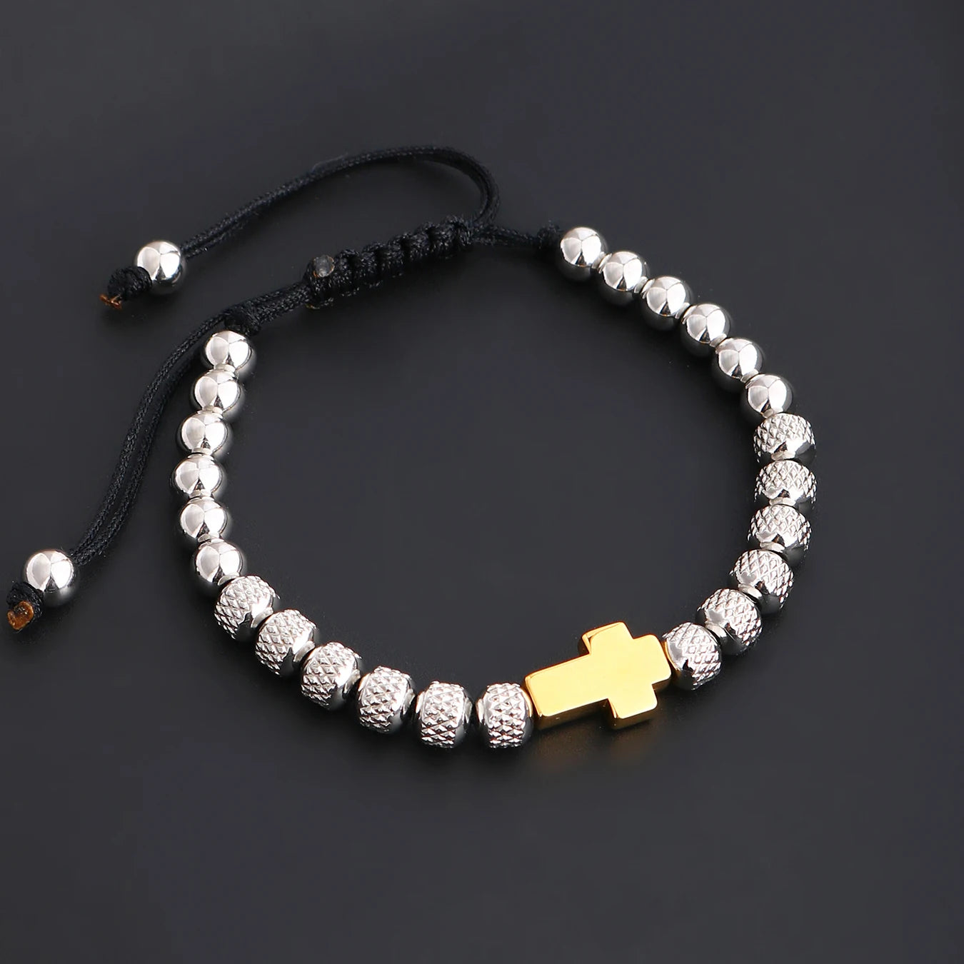 Pineapple Beads Cross Bracelet