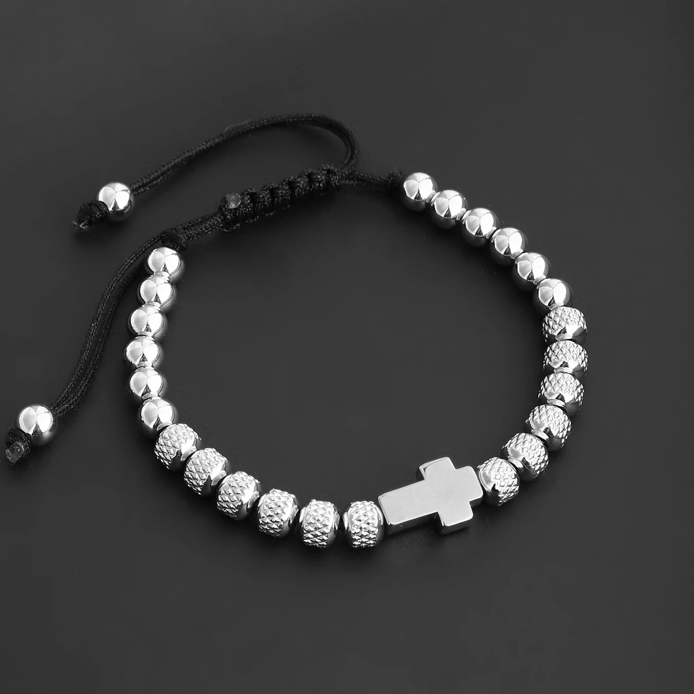 Pineapple Beads Cross Bracelet