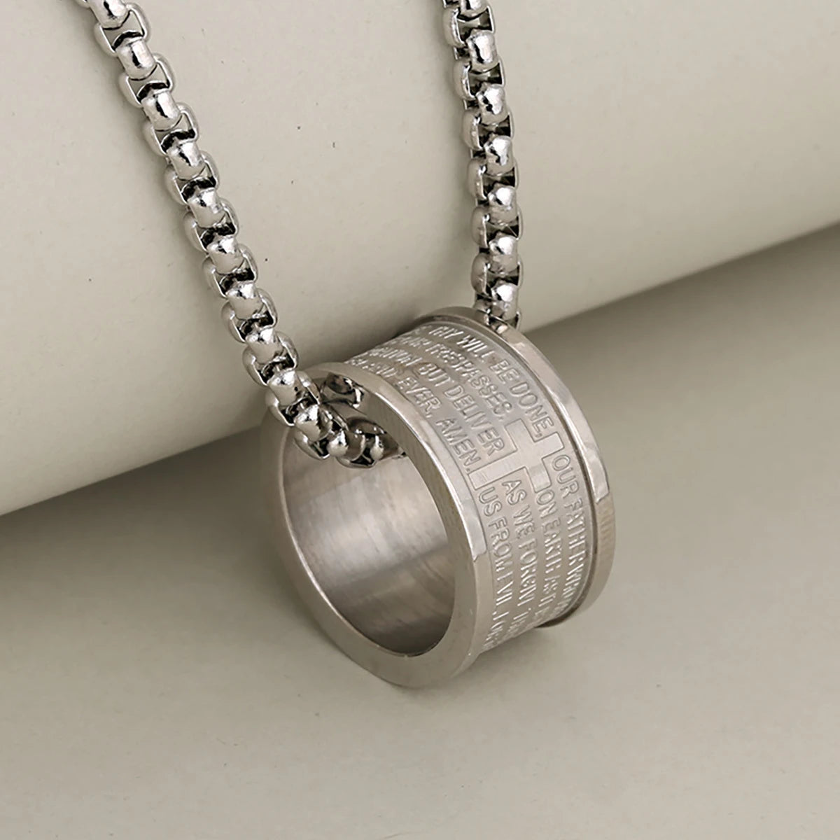 Ring Cross Necklace Men Jewelry